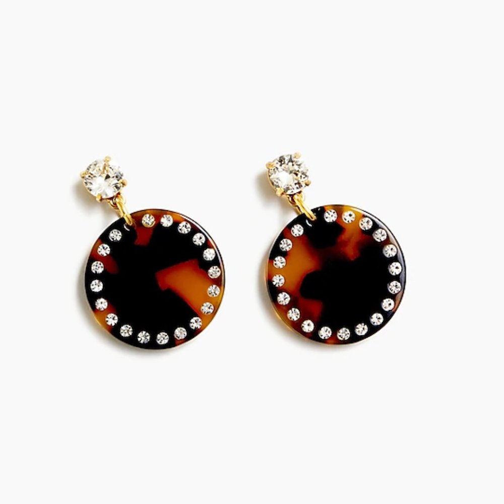 Lucite disc drop earrings